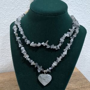 Rutile Quartz Heart Pendant Necklace